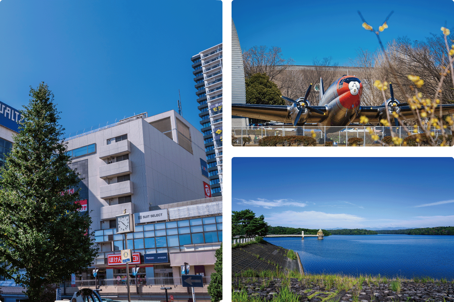 所沢駅前の高層ビルと住宅街の街並みの風景|所沢市で注文住宅を建てるイメージ画像