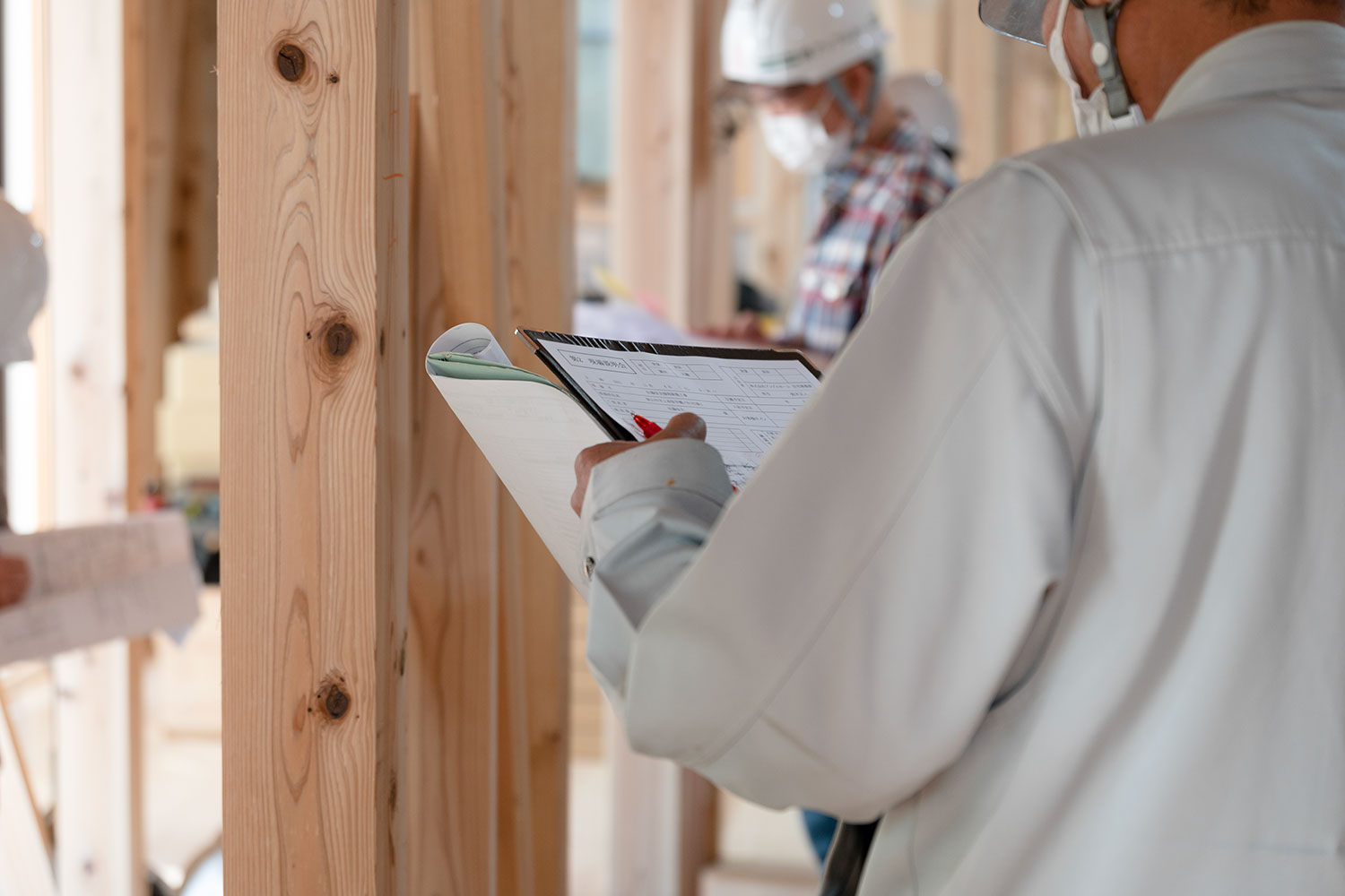 ホールダウン金物とアンカーボルトの締結確認