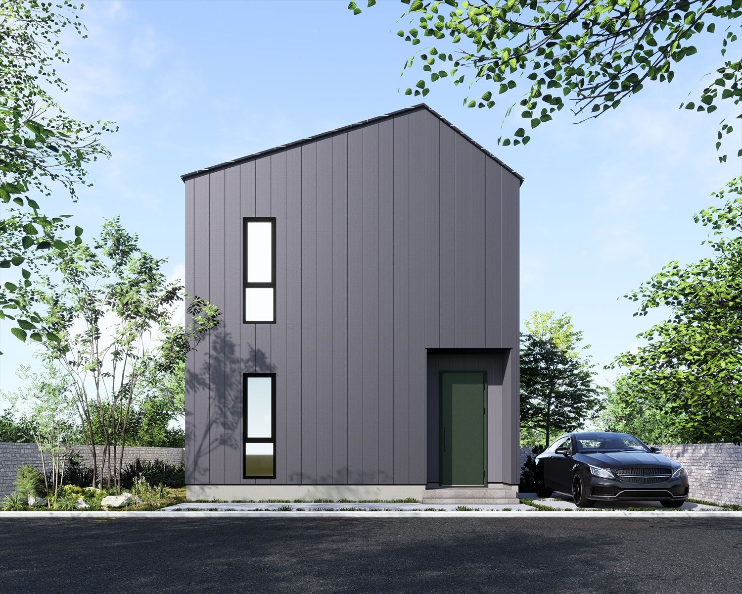 Trente 外観|大開口とバルコニーのある立面