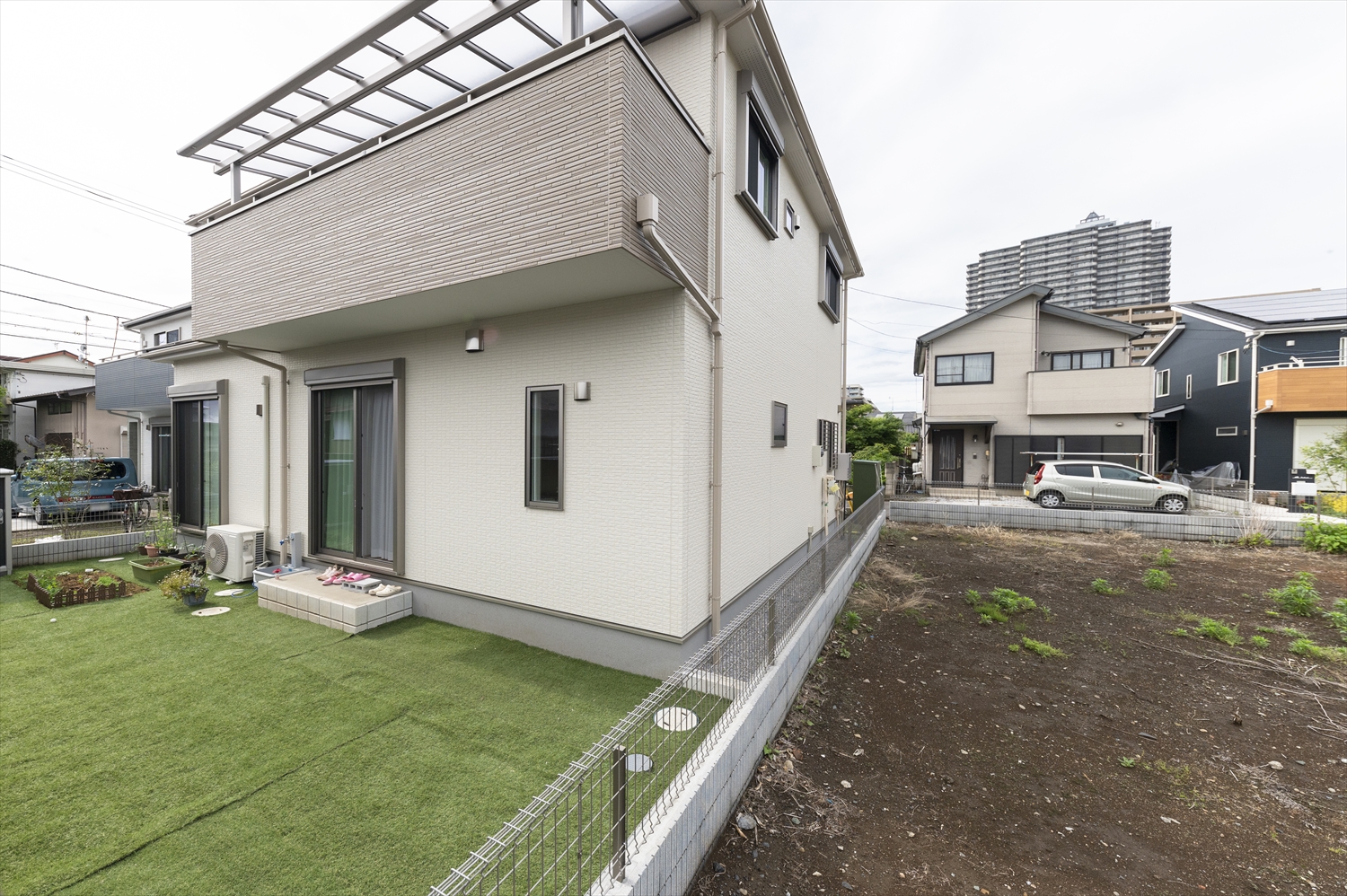 広い南庭のあるSAN+注文住宅 所沢市元町S様邸の外観