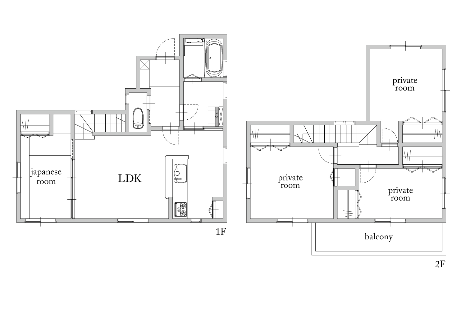 所沢市元町S様邸 4LDKプランの間取り図