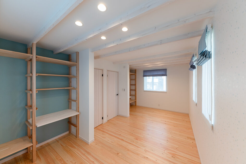将来間仕切りで2部屋に分割できる注文住宅の子ども部屋設計