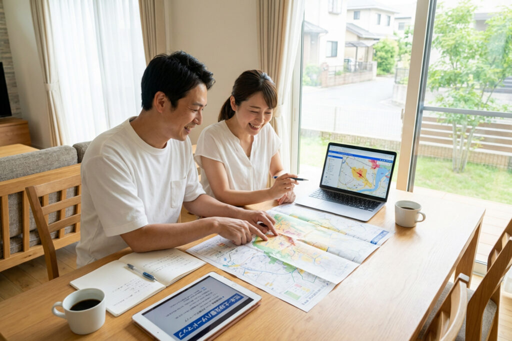 川越市で注文住宅の土地探しに役立つハザード情報の確認