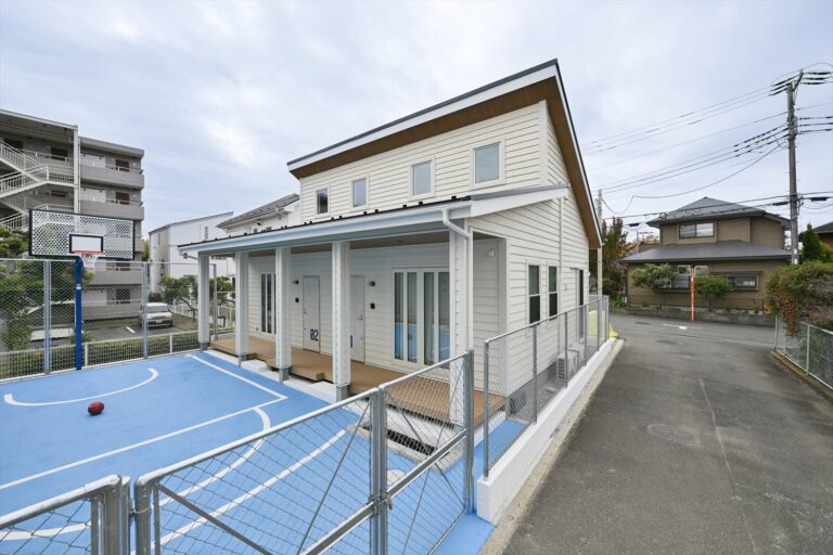 狭山市 アパート建築｜パティオ付き4戸メゾネット（社宅・寮）施工例