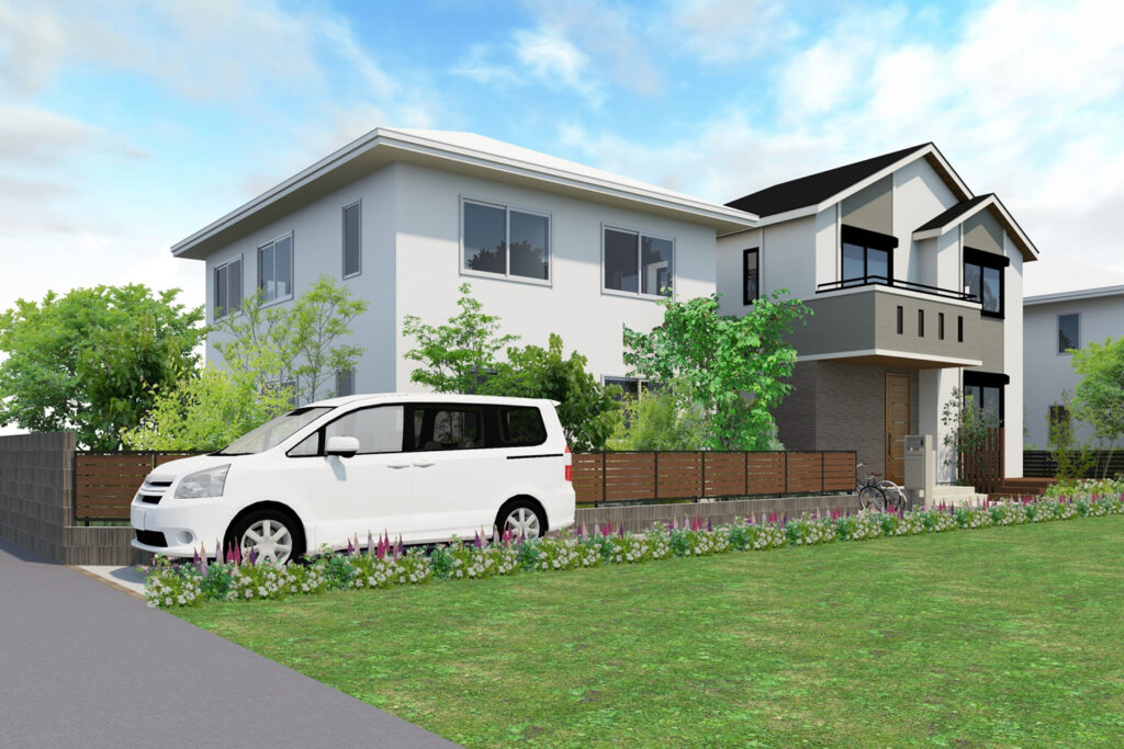 旗竿地の路地部分での駐車計画