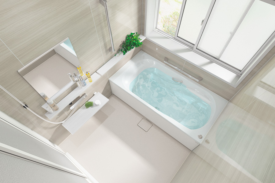 冬の冷えを抑えてヒートショックに配慮する浴室（お風呂）リフォームのイメージ