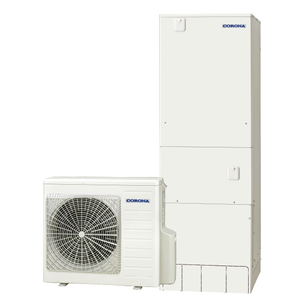 コロナのエコキュート CHP-37AZ1（370L角型）の貯湯タンクとヒートポンプユニット