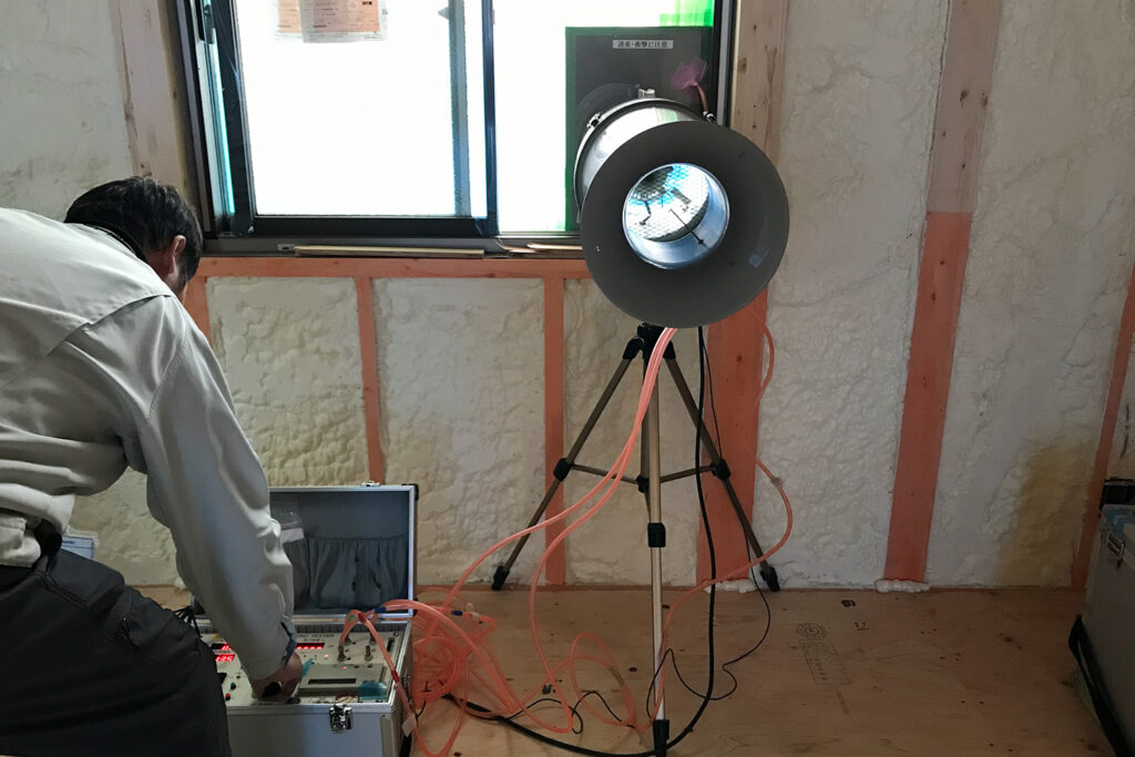 気密測定や施工品質管理のイメージ