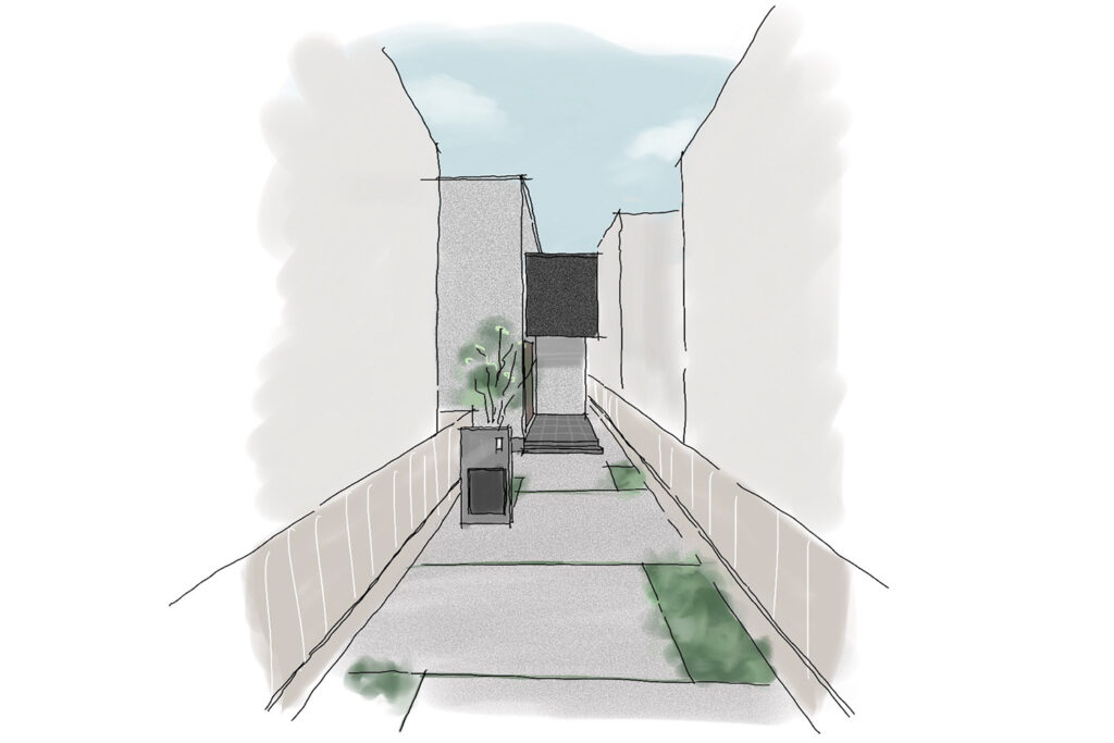 旗竿地の形状を示すイラスト