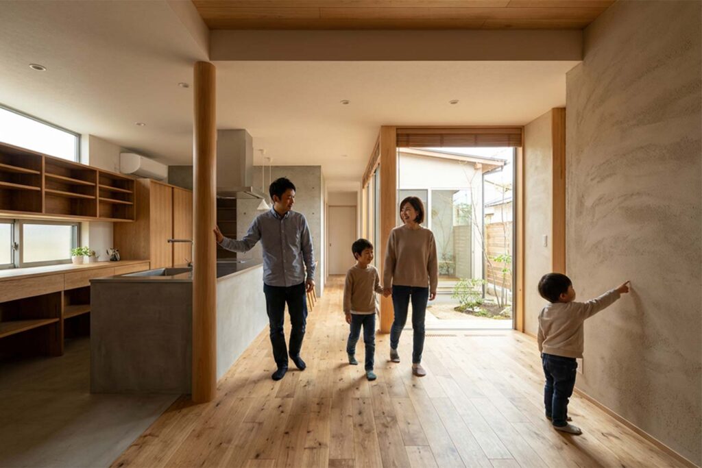 注文住宅の相談やモデルハウス見学の様子