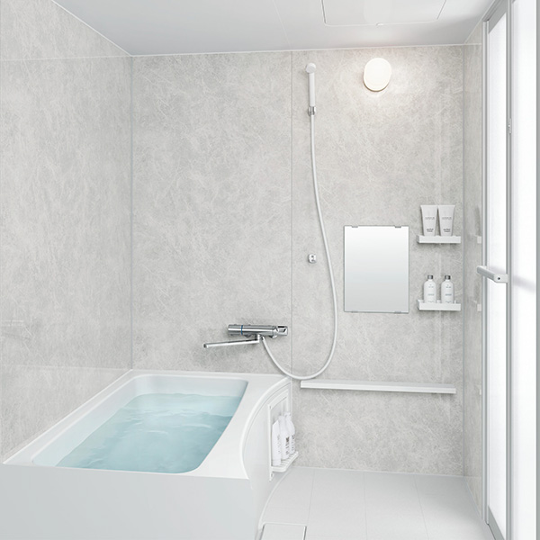 LIXIL「リノビオフィット」（マンション用浴室・１２１６）のシステムバス施工イメージ｜浴室リフォーム