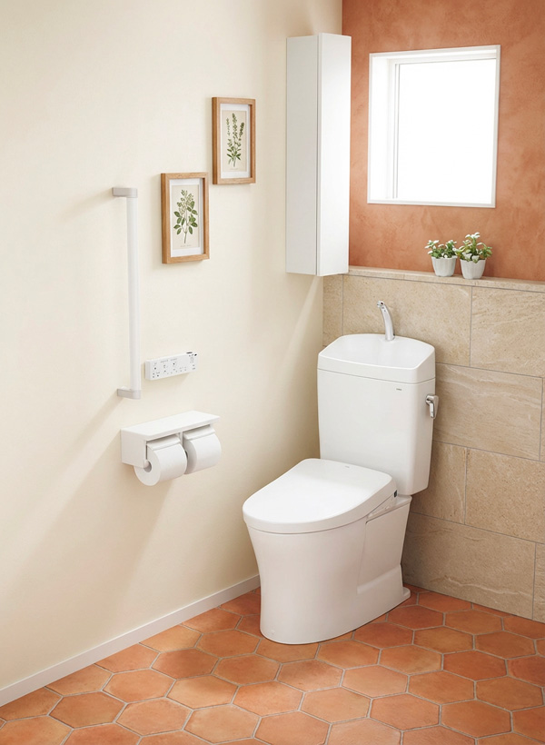 TOTO ピュアレストQR リトイレのイメージ（床下排水・排水芯フリー対応）