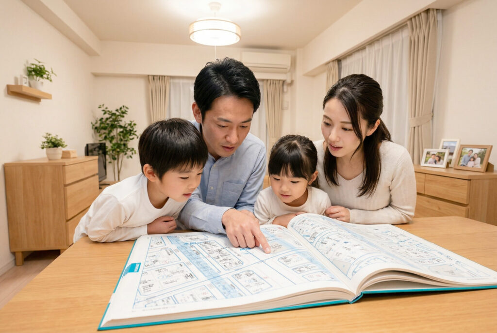 用途地域の色分け地図と住宅地の位置関係