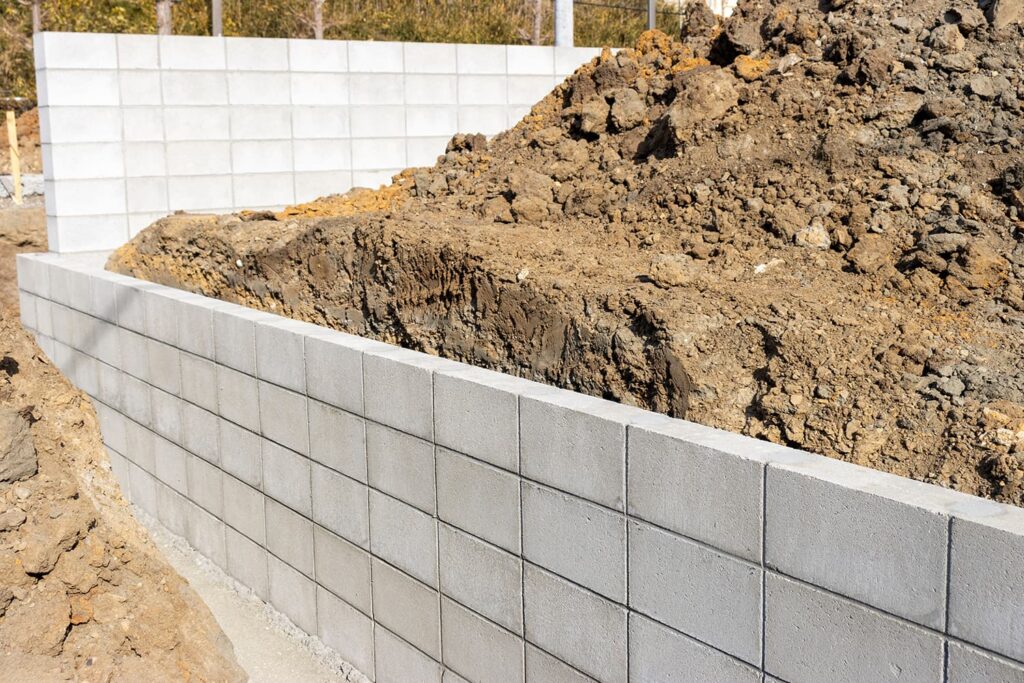 売地の塀とフェンスの位置を確認する現地調査