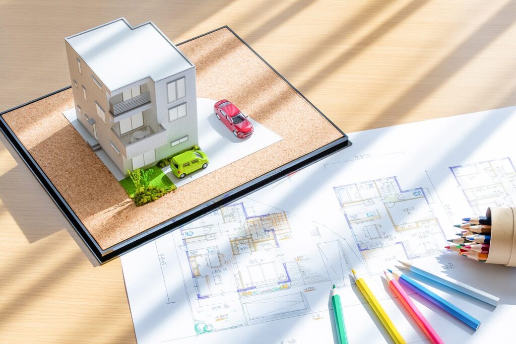 二世帯住宅の共有と分離を整理した間取りイメージ