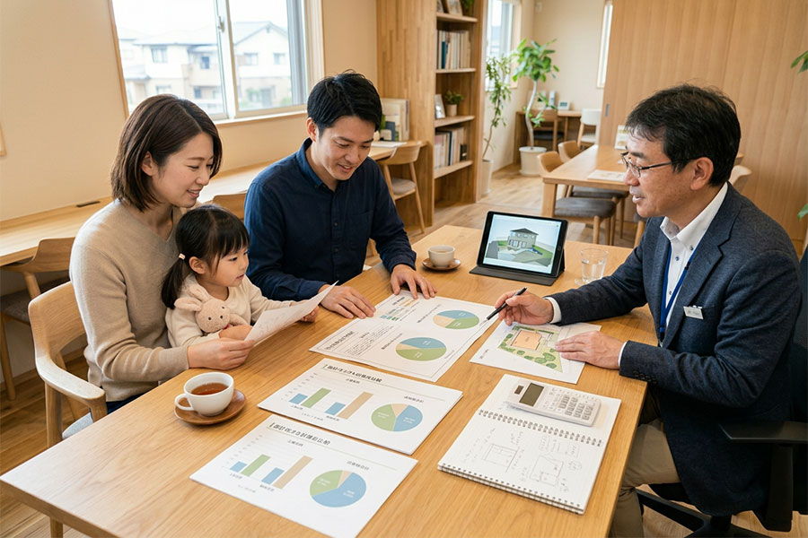 土地と建物の総額を比較しながら検討するイメージ