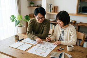 断熱リフォームの優先順位として窓・ドア・天井・床・給湯器を比較しているイメージ