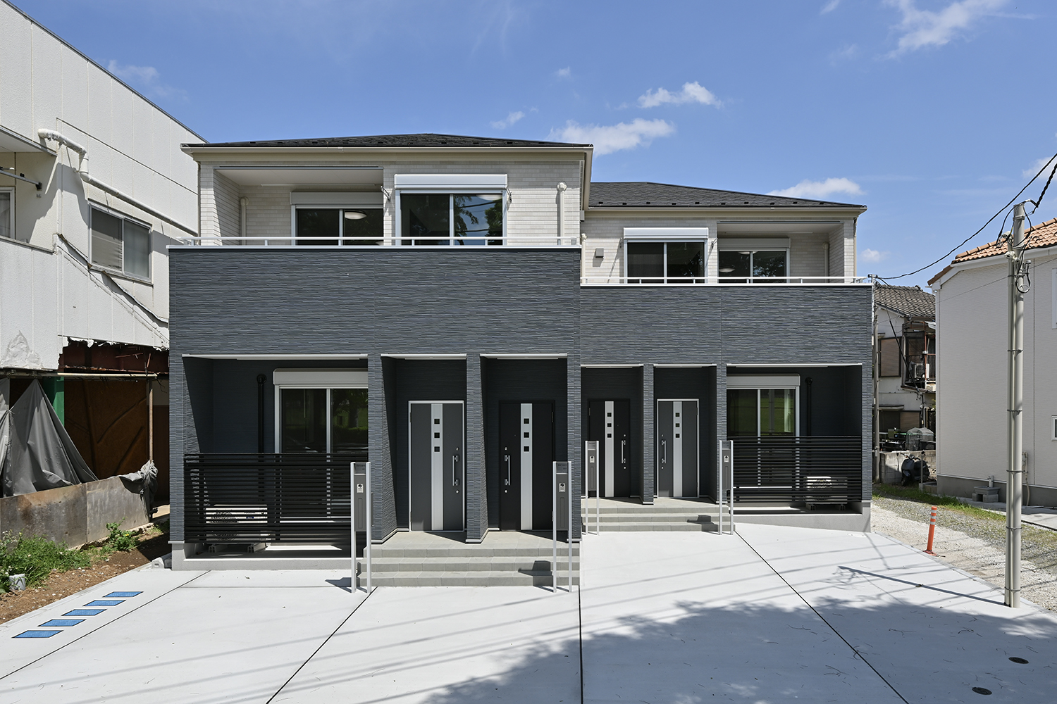 所沢市中新井の4戸アパート外観正面