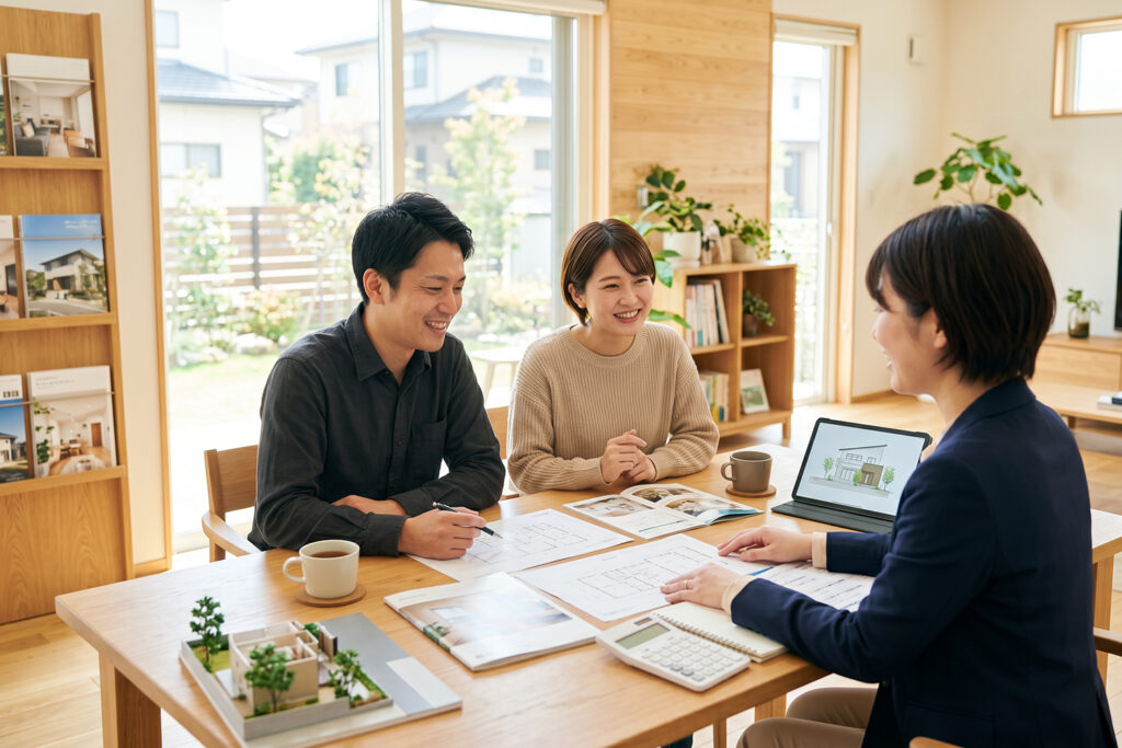 exterior-budget-loan-meeting | アップルホーム 外構費と住宅ローンを相談する打ち合わせ風景