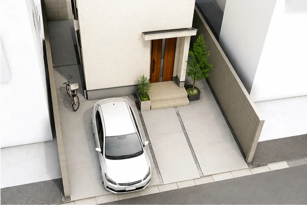 庭なし一戸建ての外観と駐車スペースの考え方