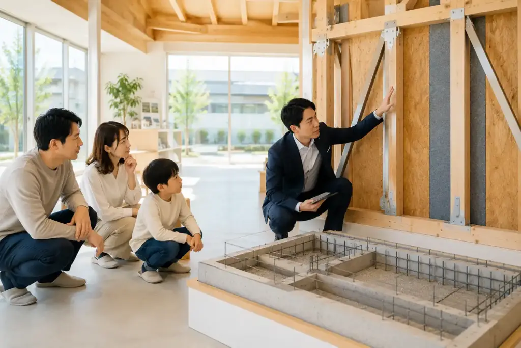 耐震性を考える注文住宅の構造と基礎を確認するイメージ