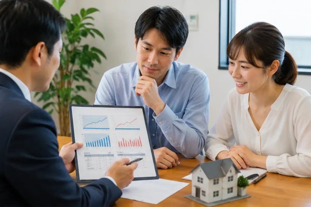 変動金利と固定金利の違いを住宅ローン相談で確認する様子
