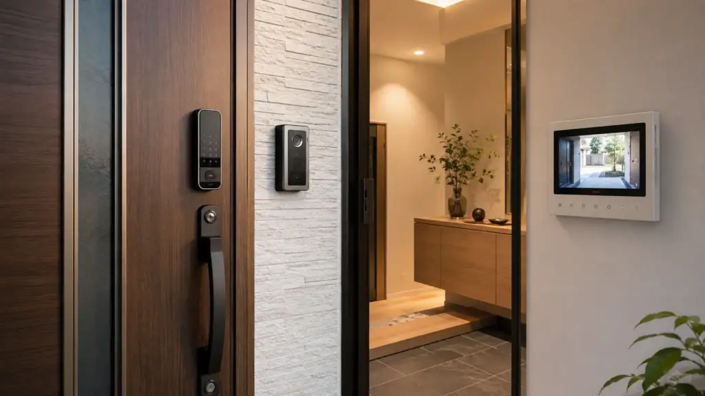home-entry-security-smart-lock | アップルホーム 子どもの留守番に配慮した玄関と録画機能付きインターホン