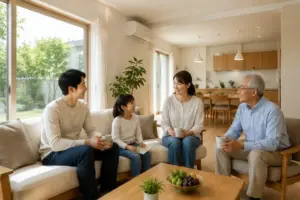 高齢の親と子どもが快適な室温で過ごす室内熱中症対策を考えた注文住宅