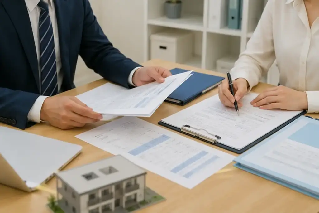 subsidy-application-document-check | アップルホーム 狭山市の集合住宅宅配ボックス設置補助金の申請書類を確認する相談風景