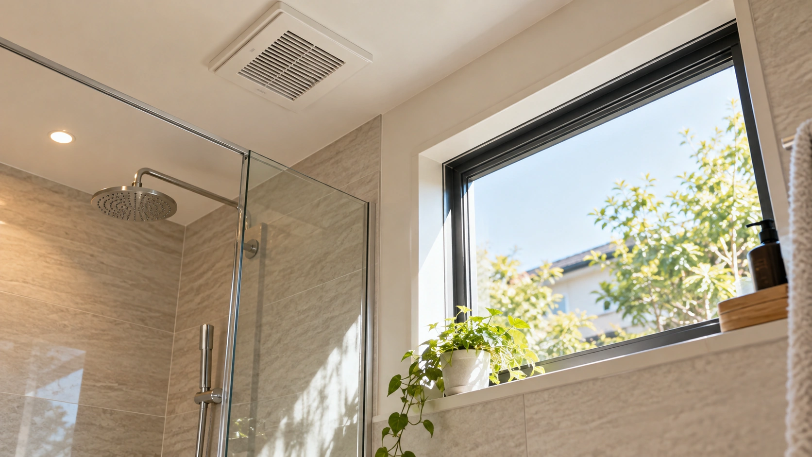 bathroom-window-light-ventilation | アップルホーム 浴室の窓による採光と換気を確認する注文住宅の設備イメージ