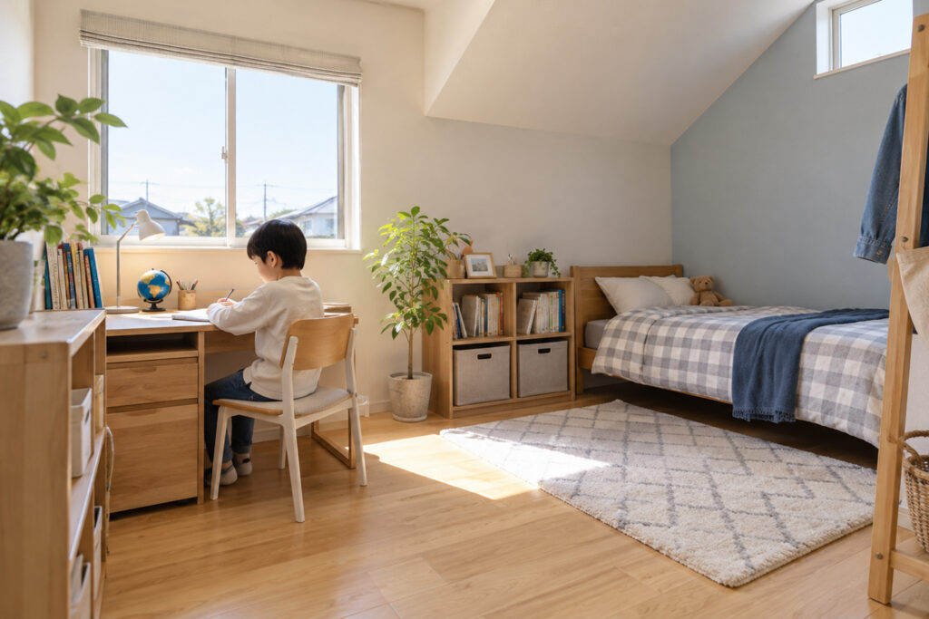 one-half-story-child-room-growth-stage | アップルホーム 子どもの成長に合わせて使い方を変えられる1.5階建ての個室