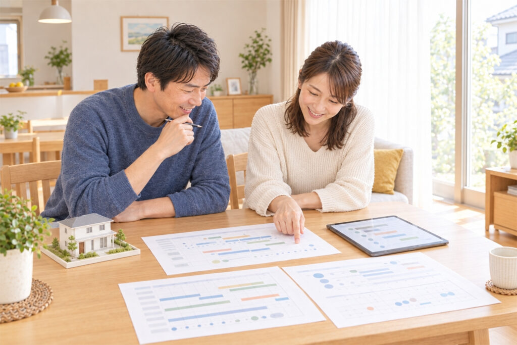 relocation-schedule-home-sale-construction | アップルホーム 家の売却と注文住宅の建築スケジュールを整理する夫婦