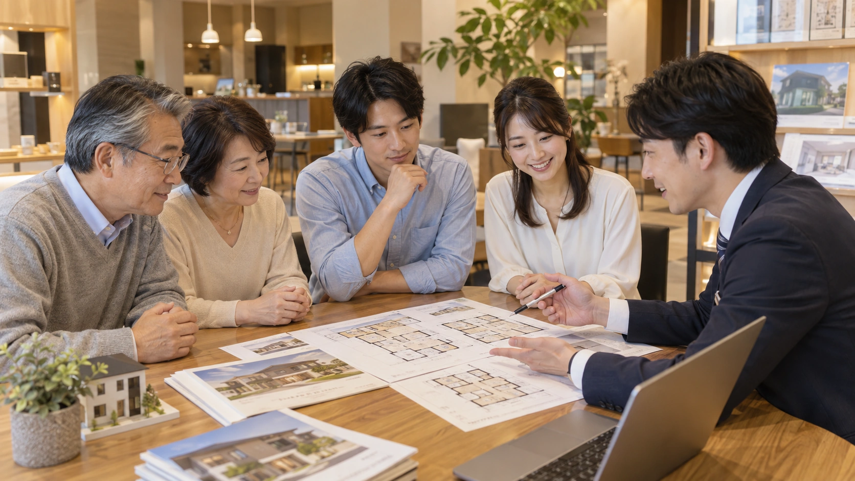 two-family-house-layout-comparison | アップルホーム 二世帯住宅の上下分離と左右分離を比較して間取りを検討する家族