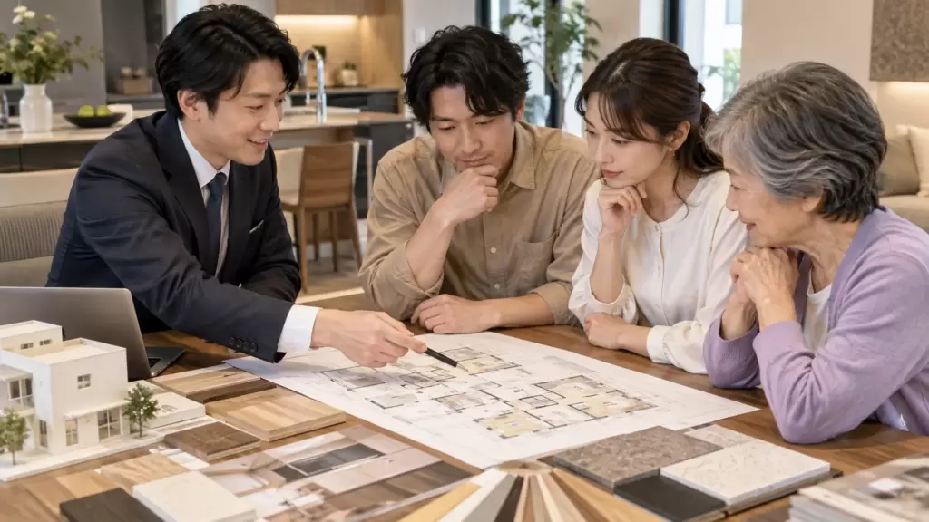 two-family-house-shared-facilities-plan | アップルホーム 注文住宅の二世帯住宅で共有設備と専用設備を比較する間取り相談