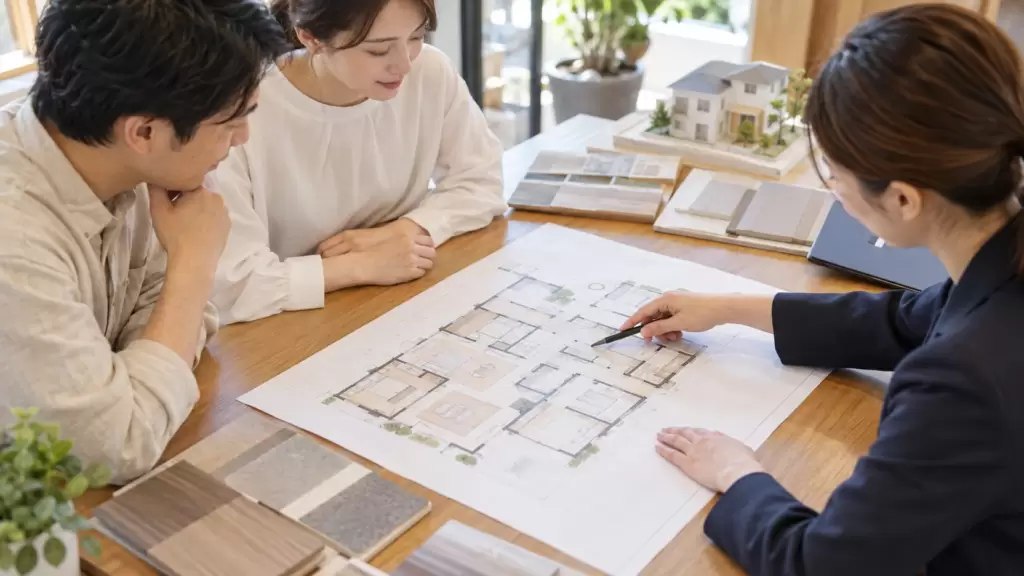family-closet-floorplan-planning-check | アップルホーム ファミリークローゼットの広さと動線を平面図で確認する夫婦