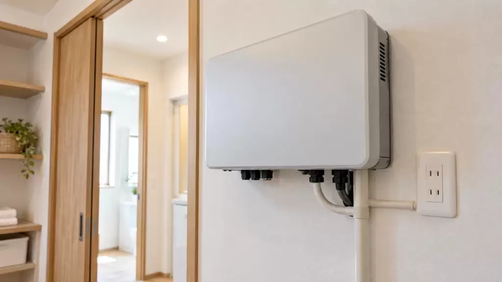 solar-outage-emergency-outlet | アップルホーム 太陽光発電のパワーコンディショナと自立運転用コンセントを確認する住宅設備